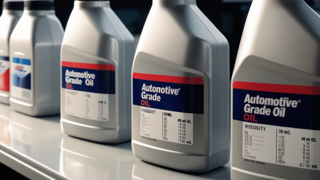 Lubricants: Industrial and automotive-grade oils with varied viscosity and performance specs.